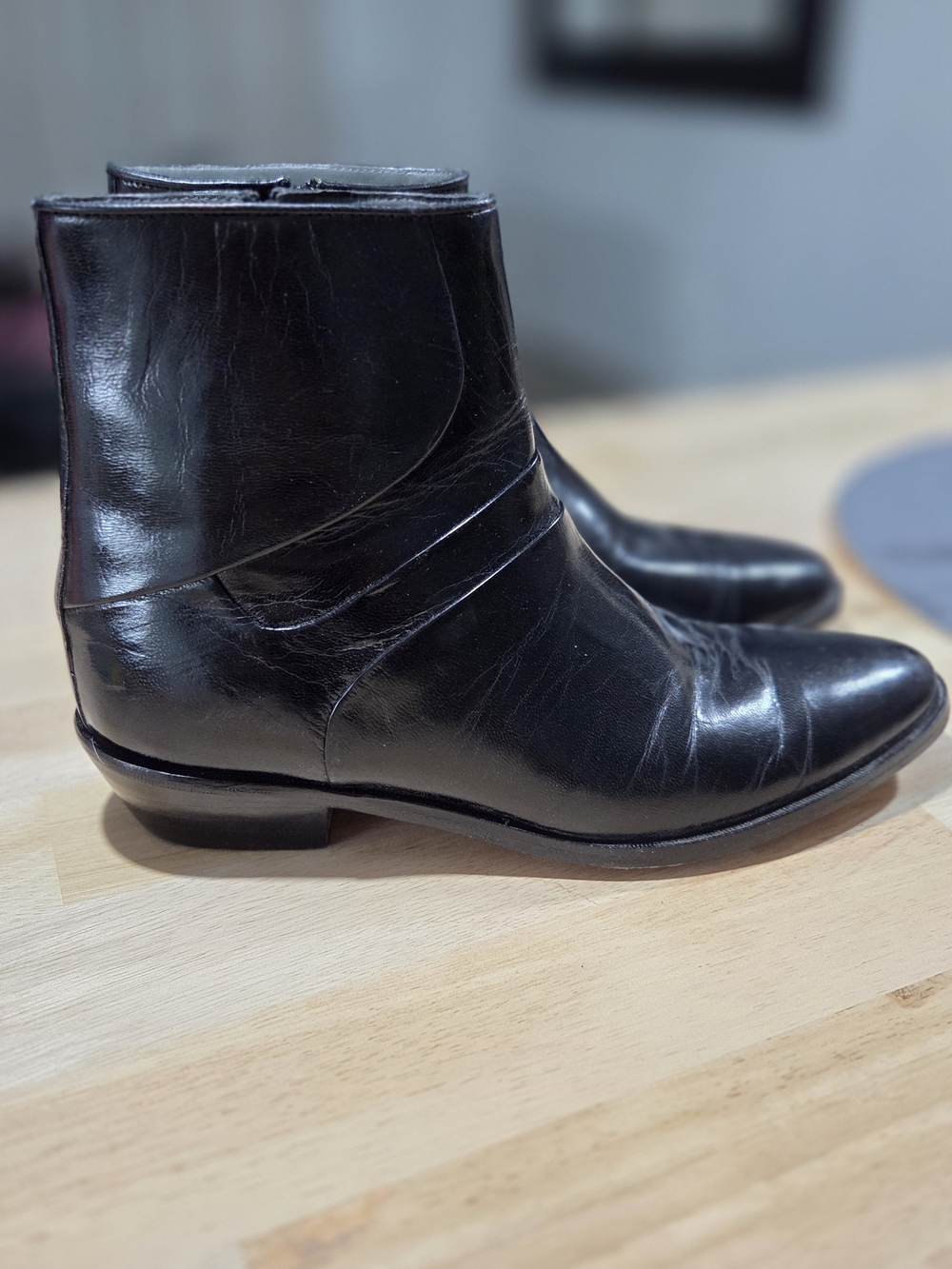 David Taylor Black Leather Ankle Boots